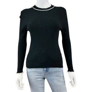 one grey day Black Ribbed Sweater Size S
